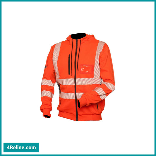 Hoodie with Segmented Reflective Tape and ID Pocket, Hi-Vis