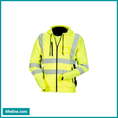Hoodie with Segmented Reflective Tape and ID Pocket, Hi-Vis