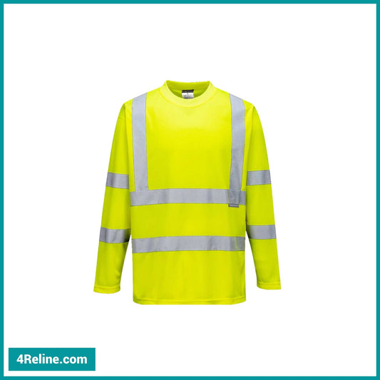 Long-Sleeve Hi-Vis Shirt with Fixed Reflective Tape